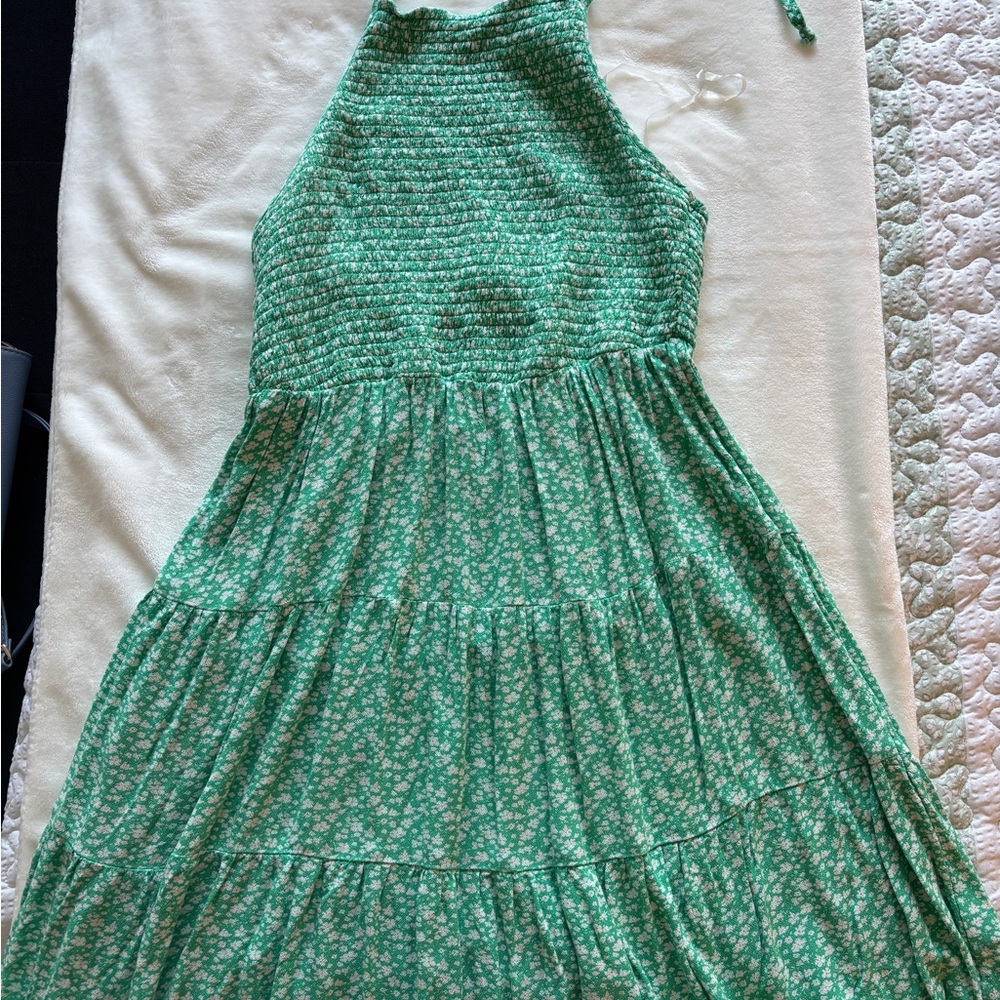 Hollister Green Floral Mini Dress
